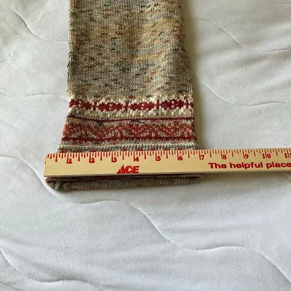 Vintage Button Up Long Sweater, Colorful Basketweave, Coogi-Style Design Size 6